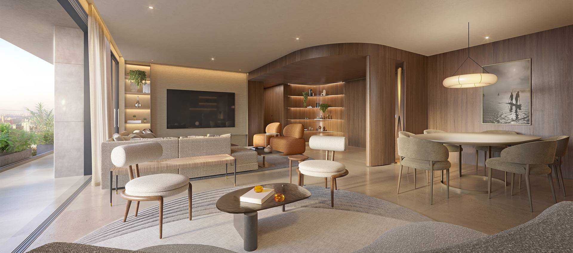 Perspectiva Ilustrada - Living (155m²)