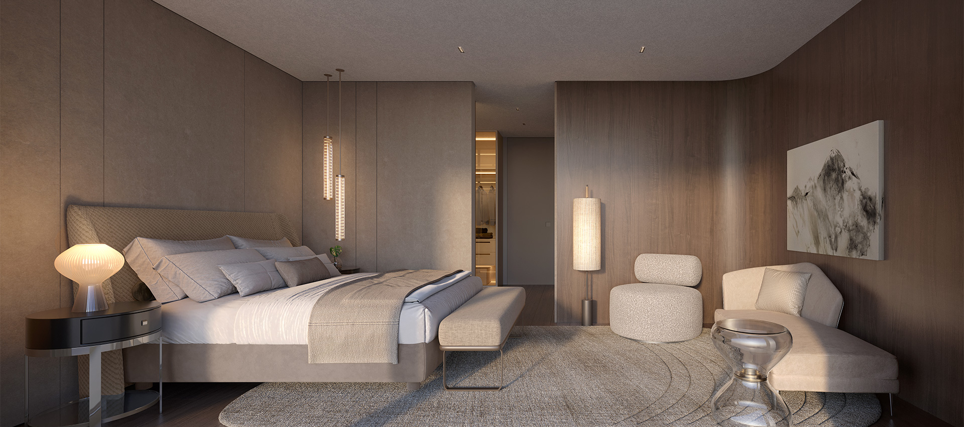 Perspectiva Ilustrada - Suíte (Duplex 310m²)