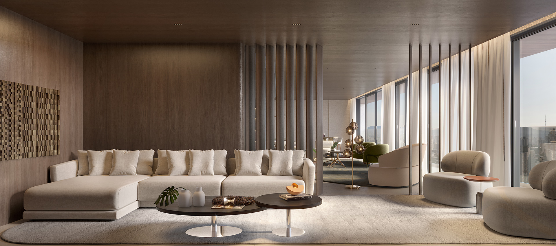 Perspectiva Ilustrada - Living (Duplex 310m²)