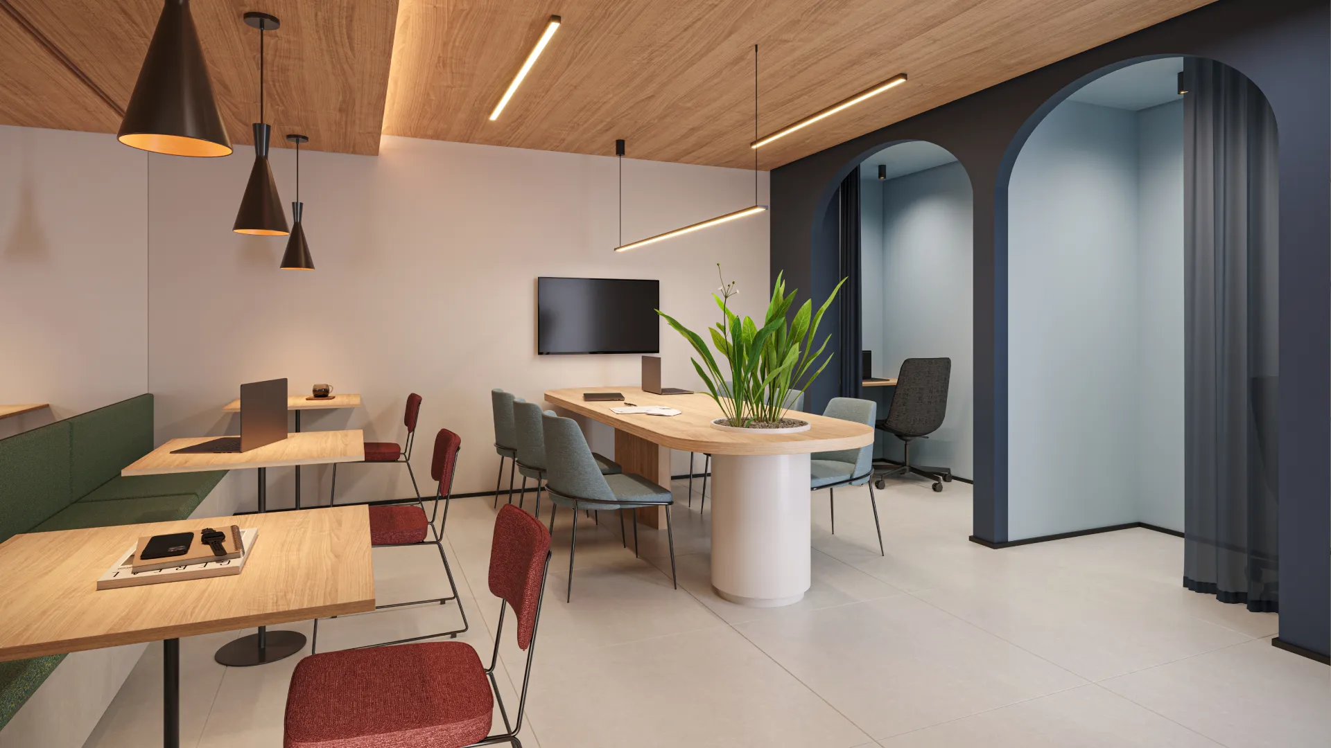Perspectiva Ilustrada - Coworking